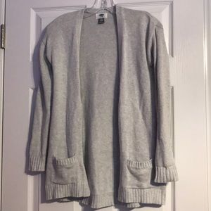 Gray long old navy open sweater